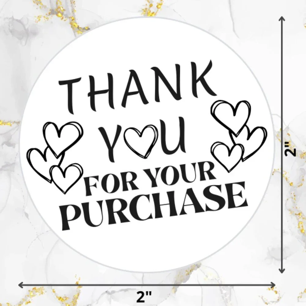 100 Thank You Thermal Stickers 2 inch